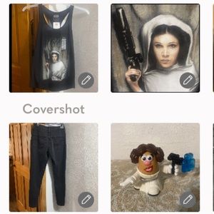 Levi’s Skinny👖6/28+NWT Princess Leia tank M+Mrs🥔potato head w Blaster